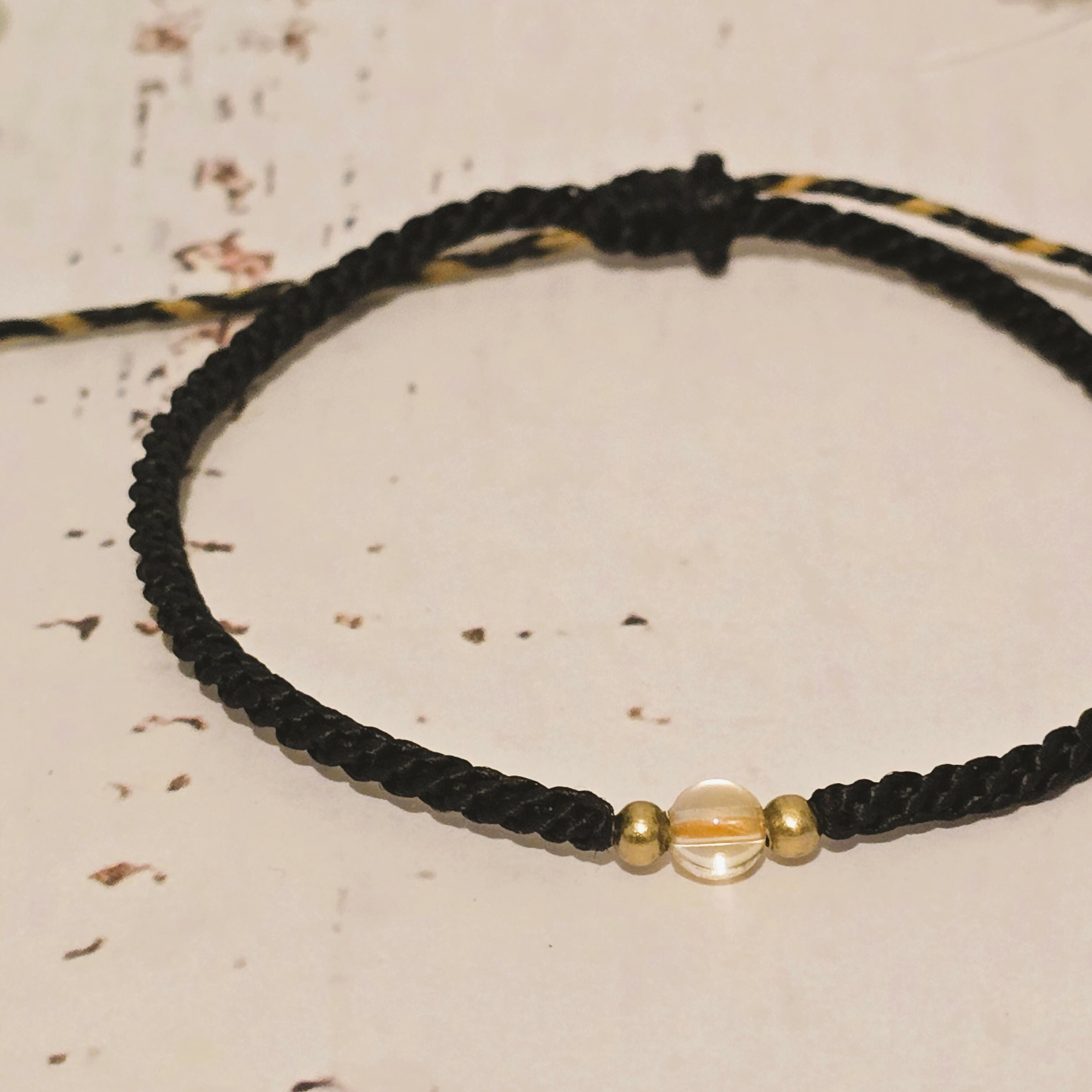 Citrine Birthstone Bracelet; Single Crystal Macrame Adjustible November Gift Bracelet