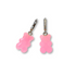 Sugar Coated Gummy Bear Hoop Drop Earrings - Bubblegum Pink