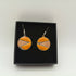 Copper and Orange and Yellow Enamel Circle Earrings