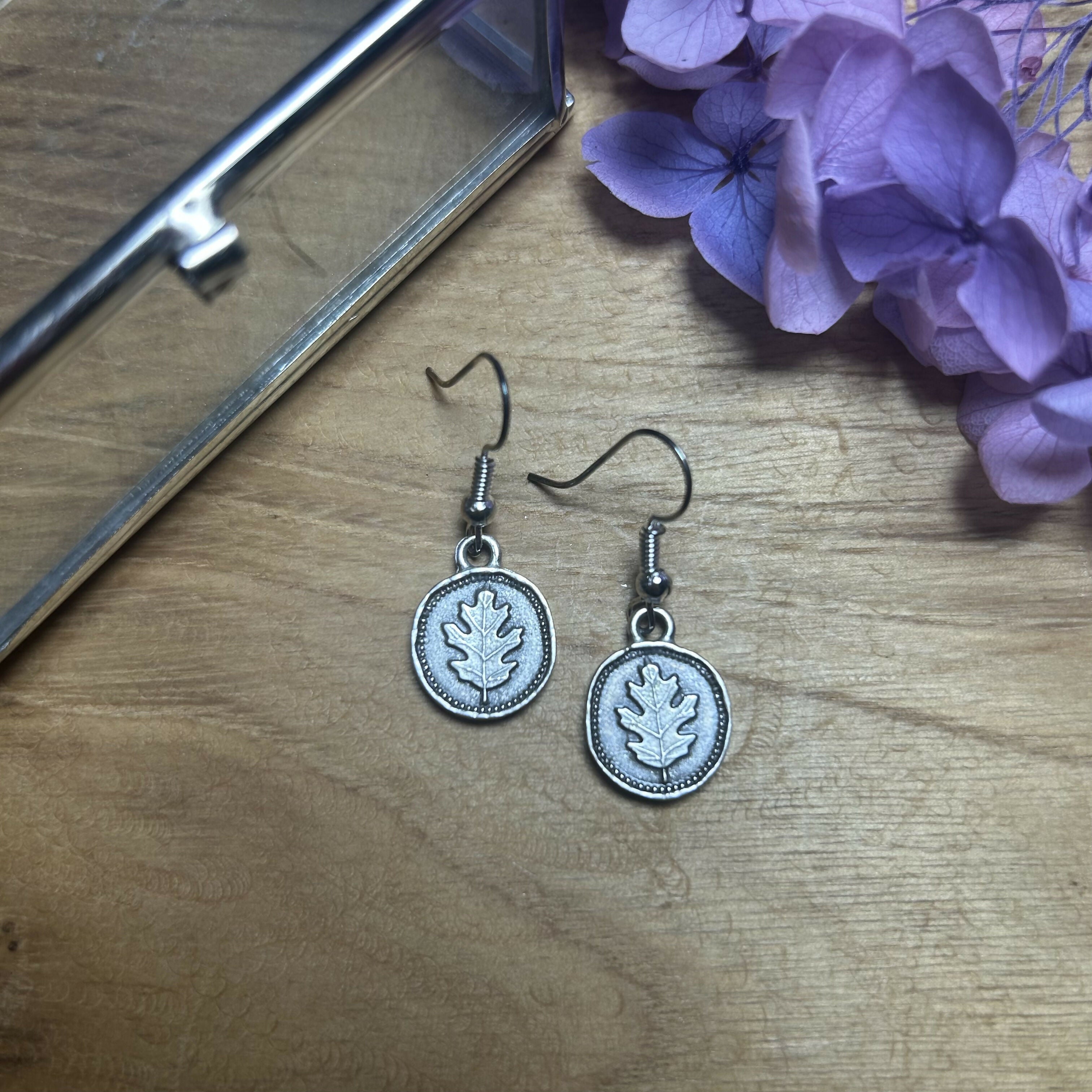 Lovely Silver Plated Acorn Charm Earrings