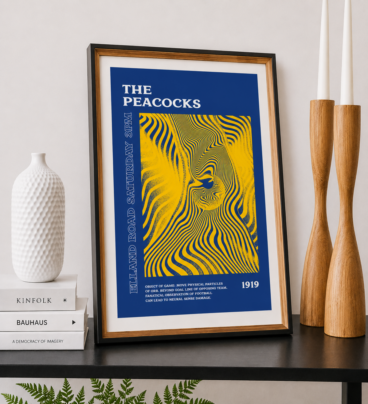 Leeds Utd Art Print PSYCHEDELIC Design in Blue