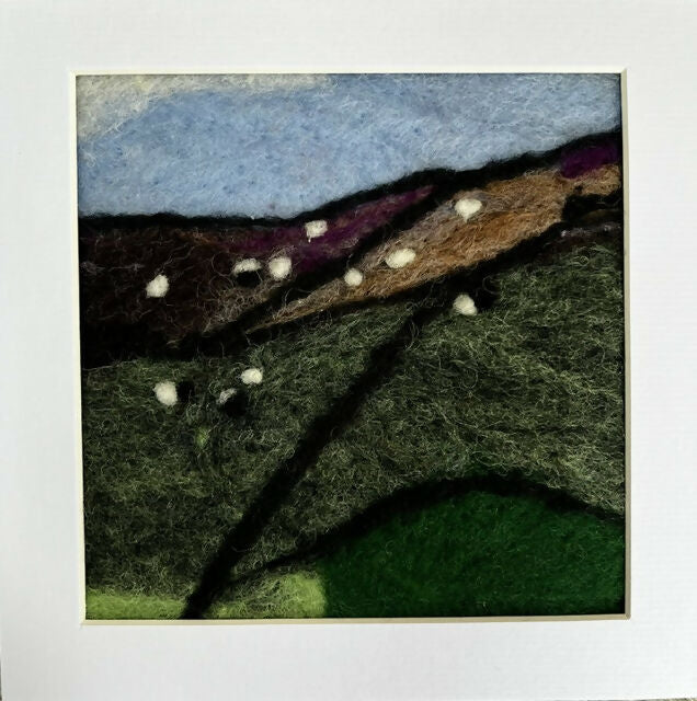 Miniature Dales Landscapes made from Yorkshire Wool with Sheep