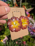 REAL RED YELLOW PRIMROSE EARRINGS