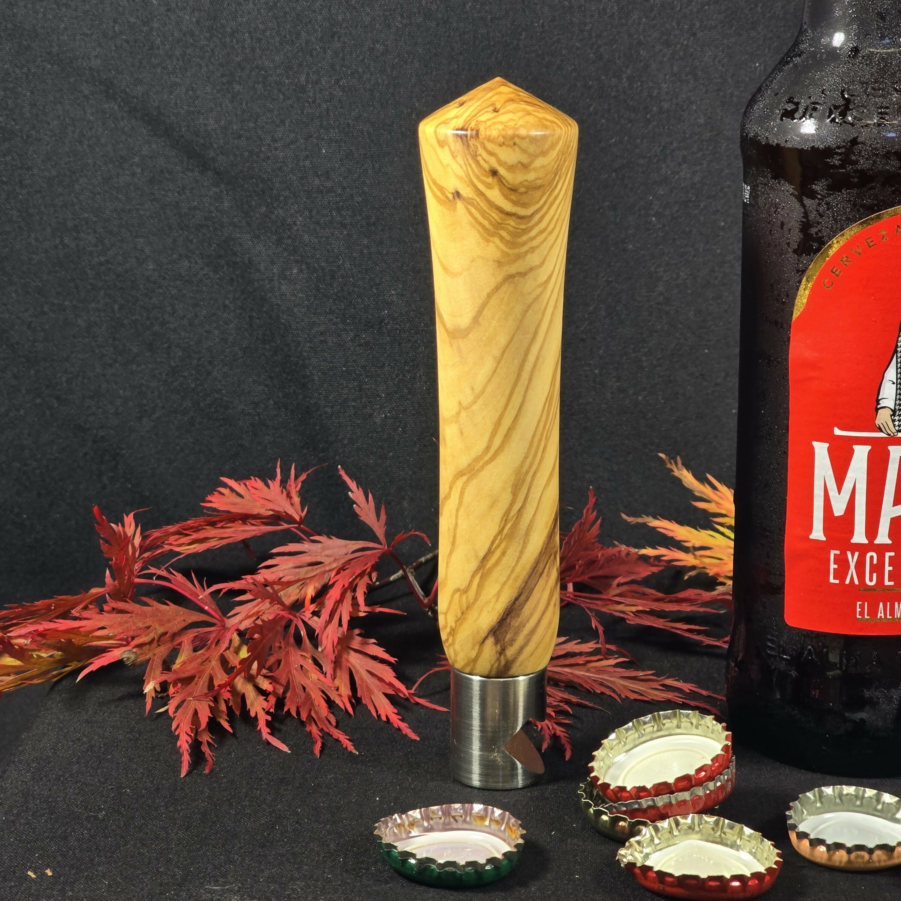 Hand Turned Olive Wood Bottle Opener