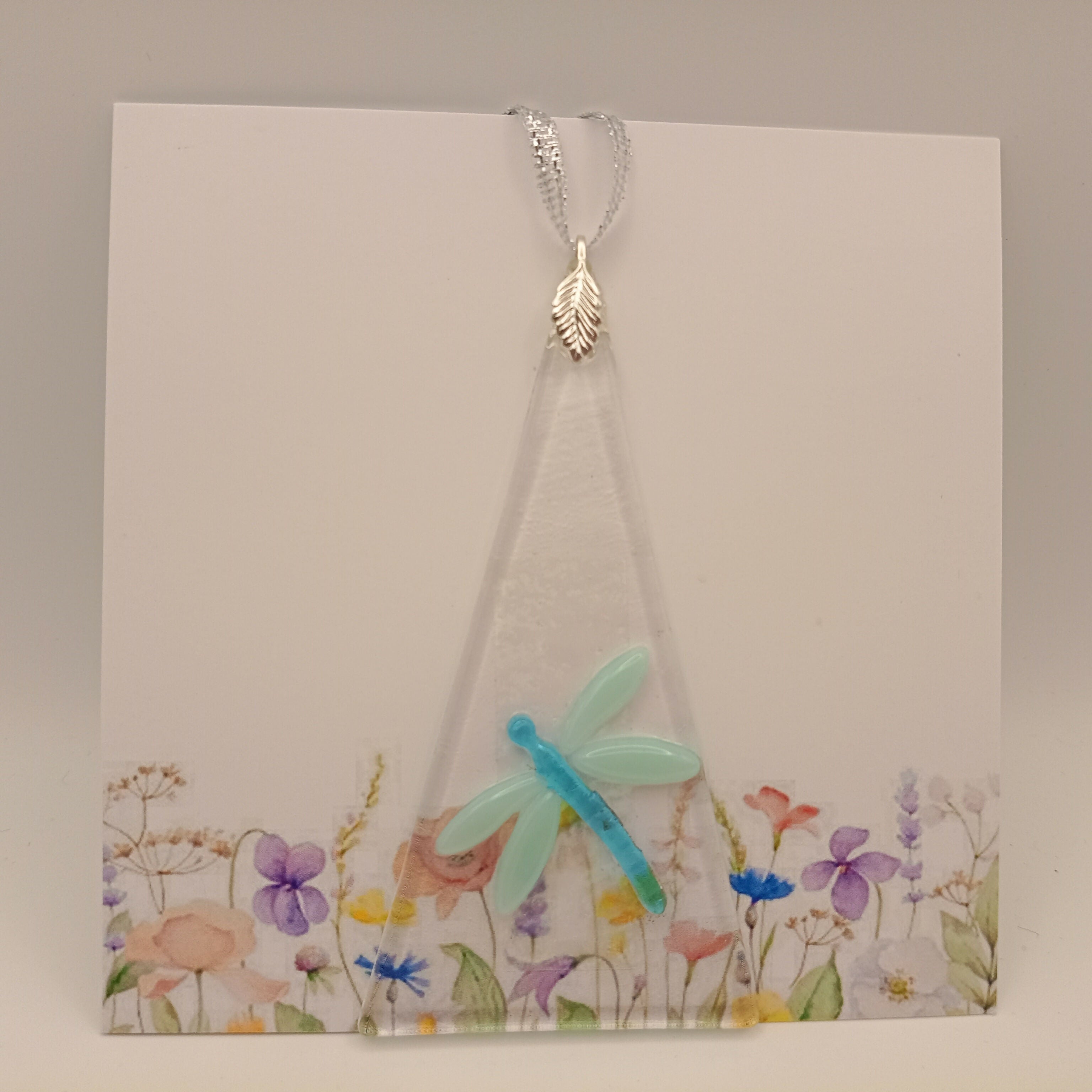 Fused Glass Dragonfly Card
