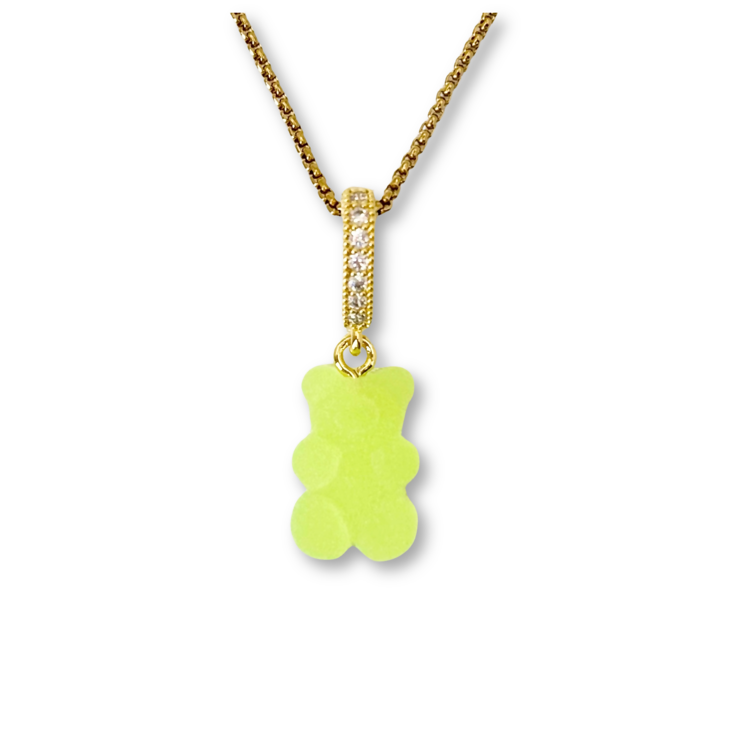 Sugar Coated Gummy Bear Pendant in Lime