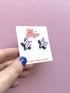 Pink And Teal Leopard Print Star Stud Earrings