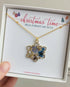 Snowflake Christmas Real Flower Necklace Gold Plated