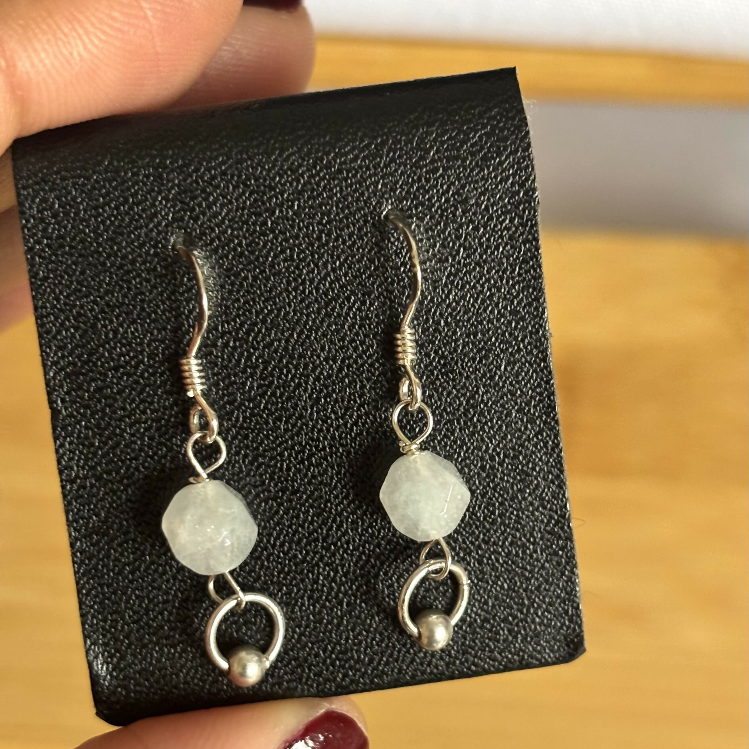 Sterling Silver Gemstone Drop Earrings
