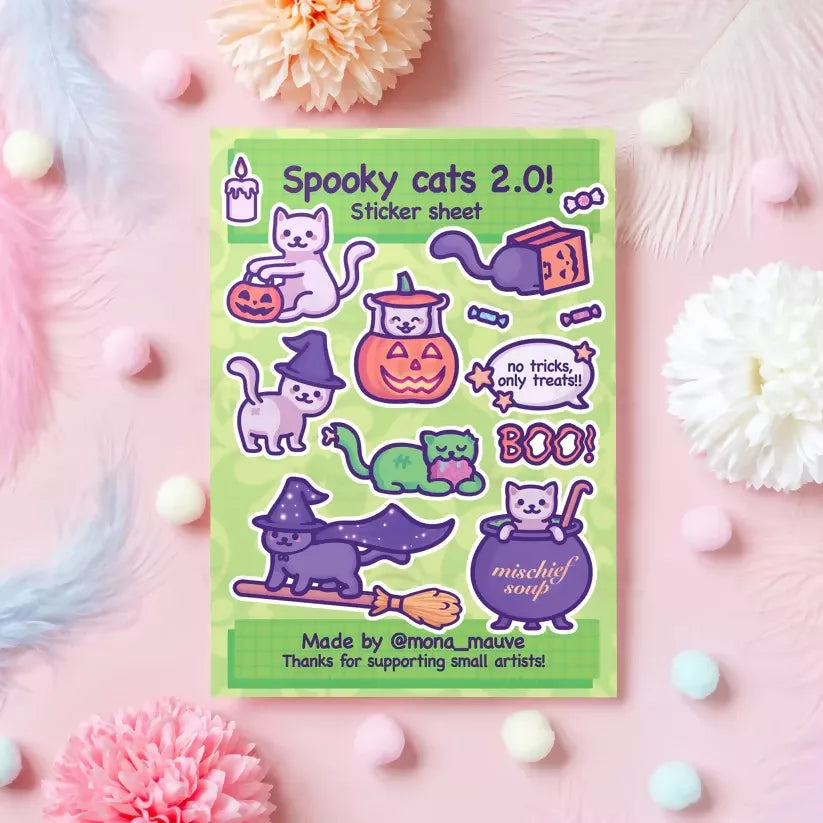Sticker Sheet - Cat Themed