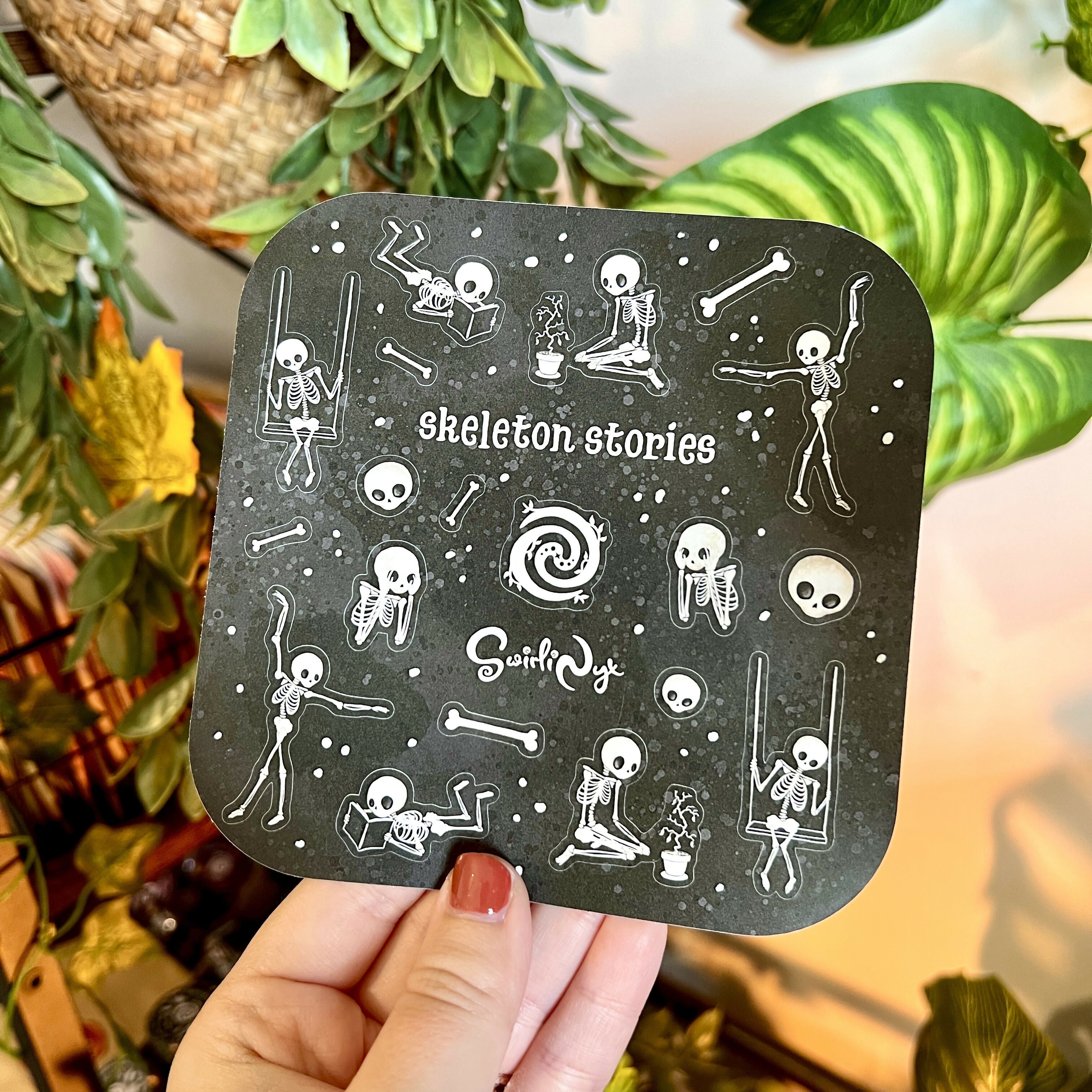 Skeleton Stories White Sticker Sheet