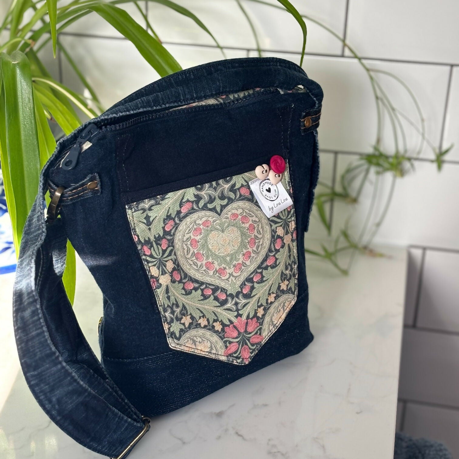 Unique Handcrafted Denim Bag Handbag Made From Upcycled Jeans