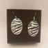 Black and White Striped Enamel Oval Earrings