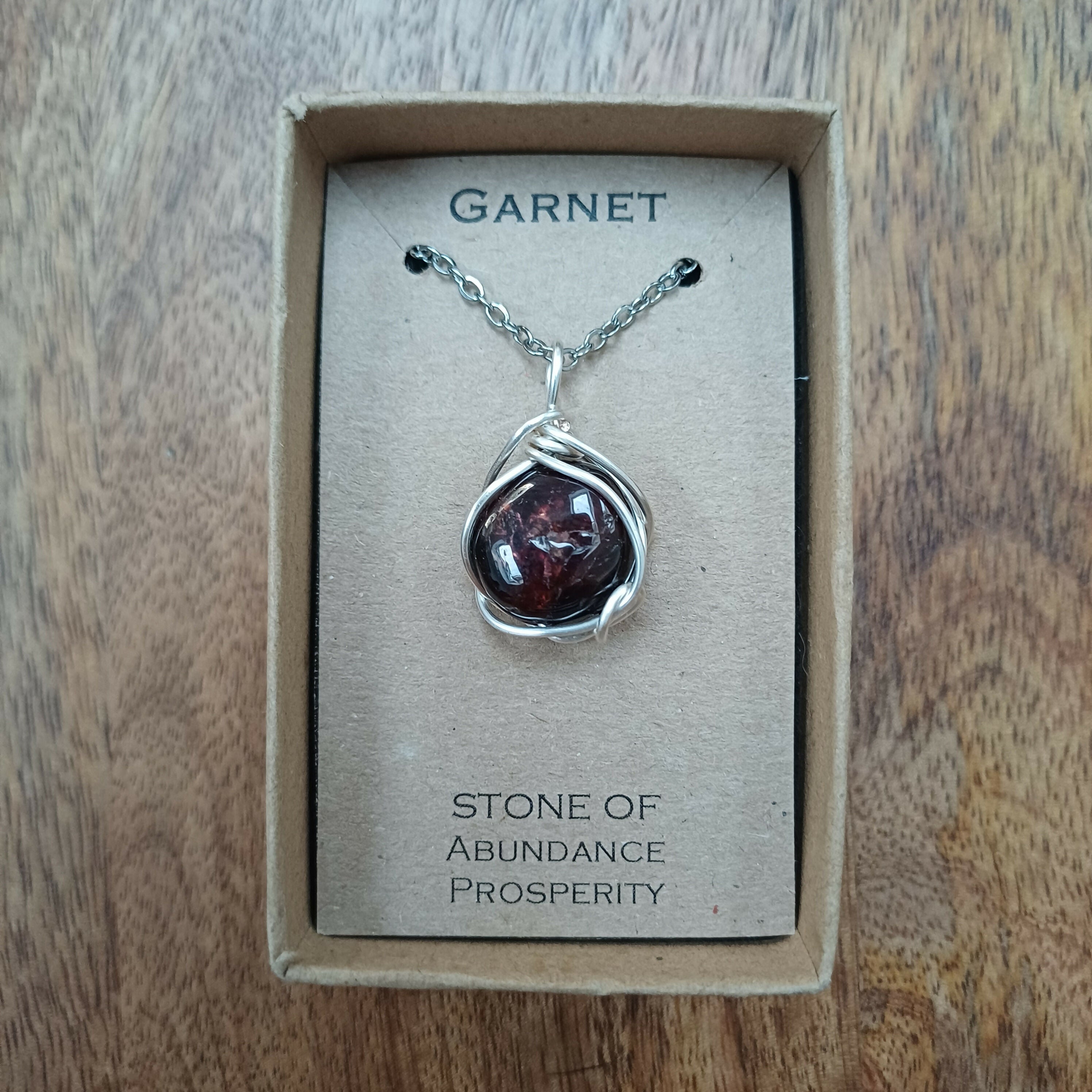 Garnet Wire Wrapped Pendant