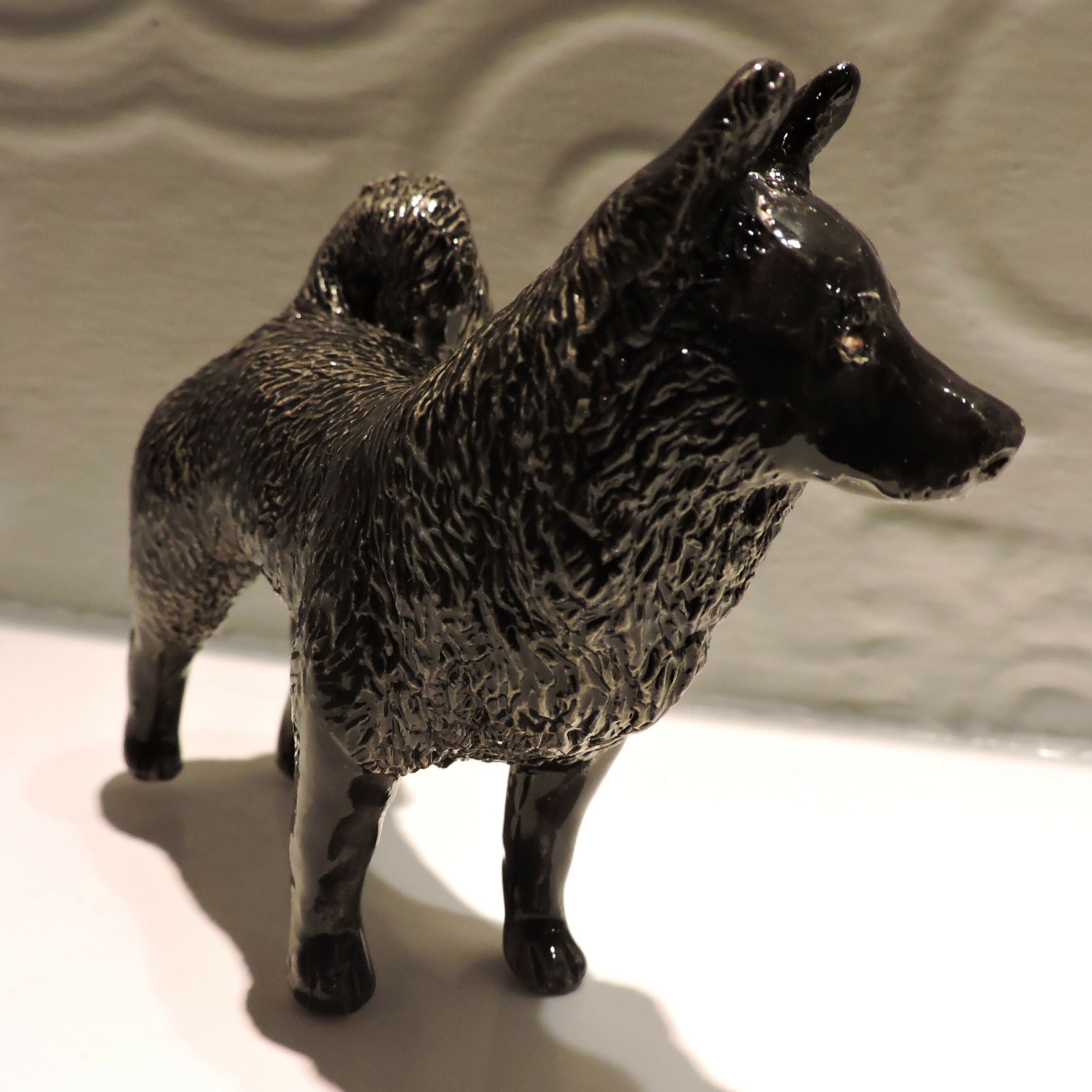 Ceramic Hungarian Mudi Sheepdog Sculpture
