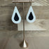 Forest Whisper Leather Earrings – Black & White Teardrop