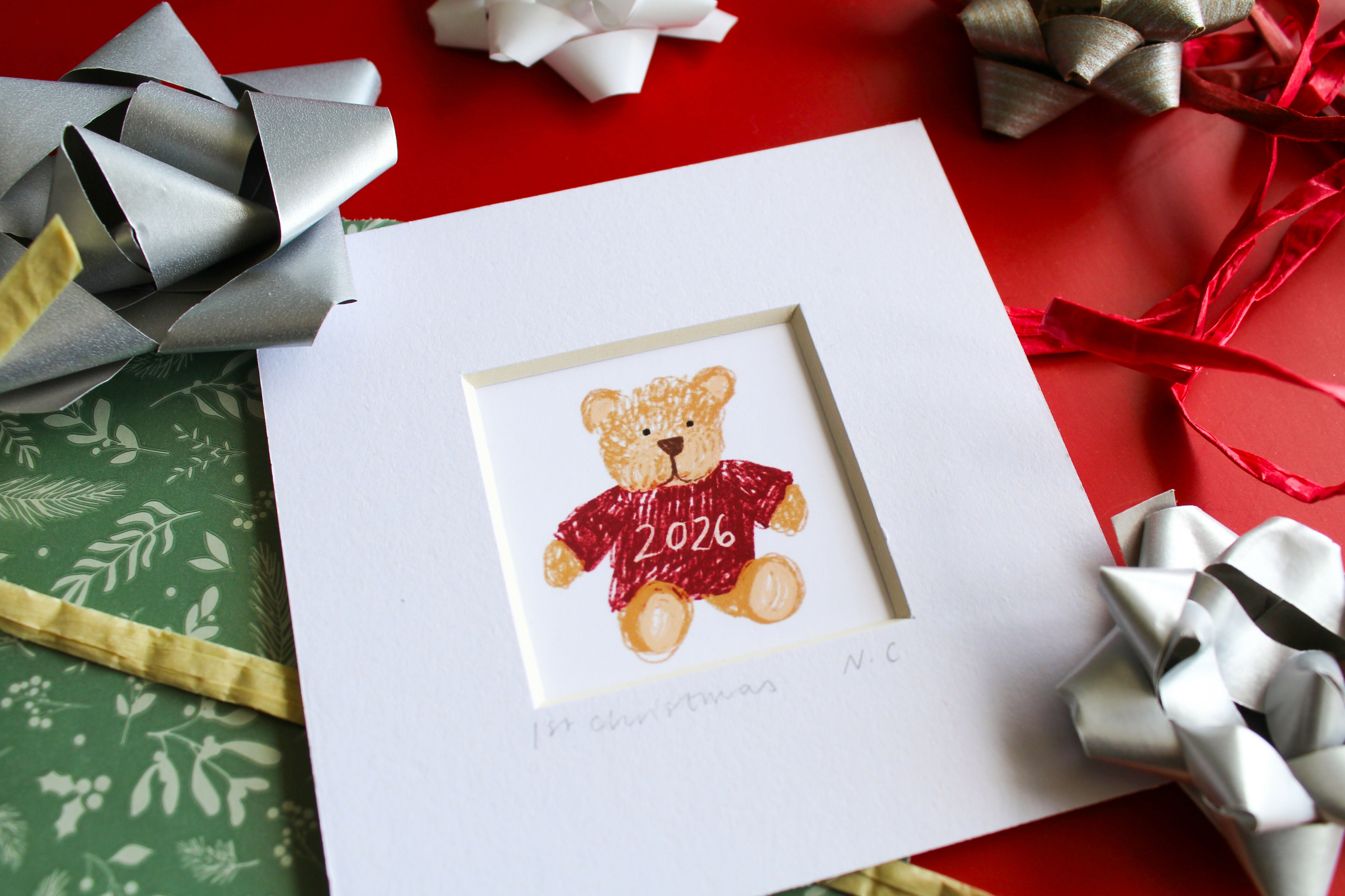 1st Christmas Bear Mini Print