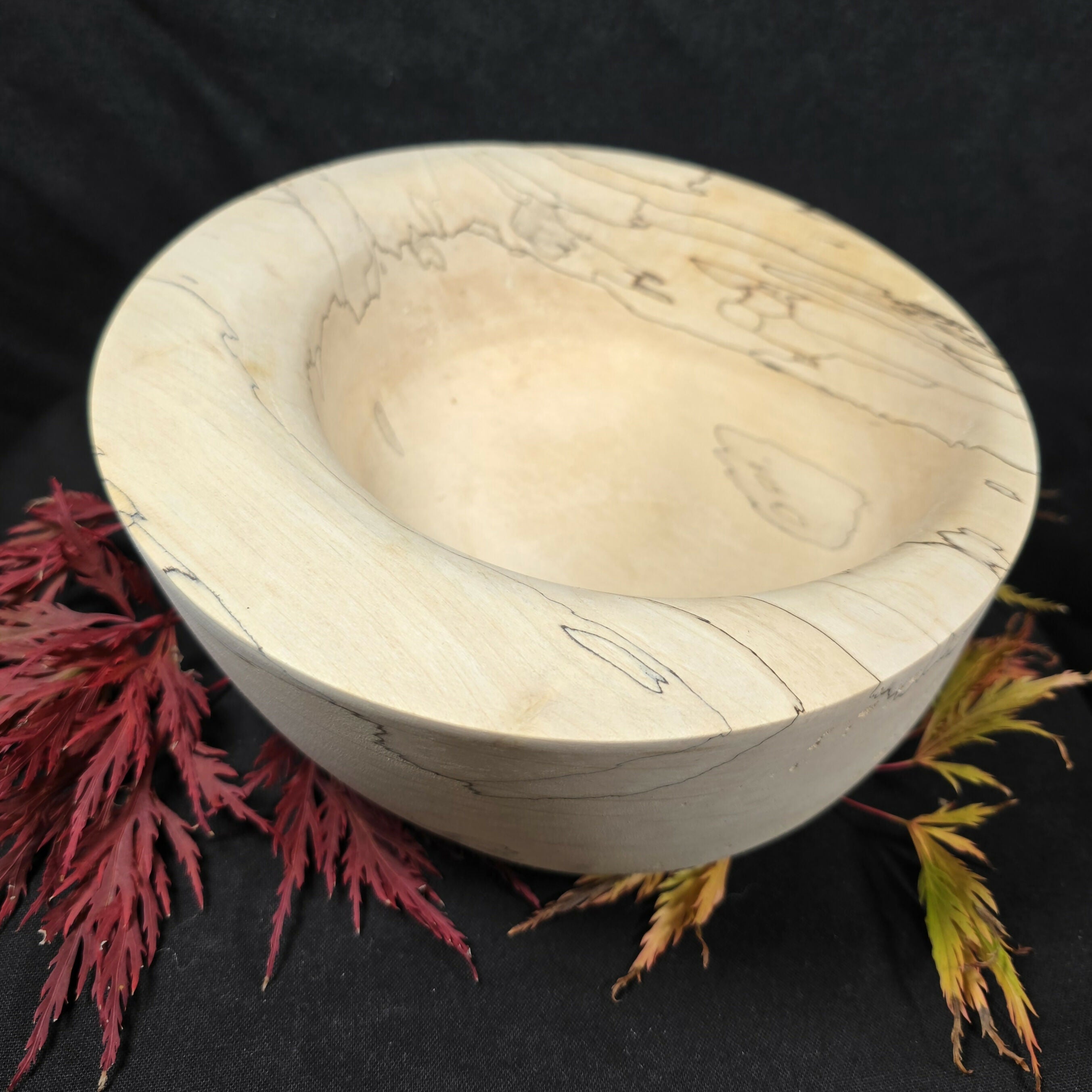 Hand Turned Off Centre Spalted Beech Bowl