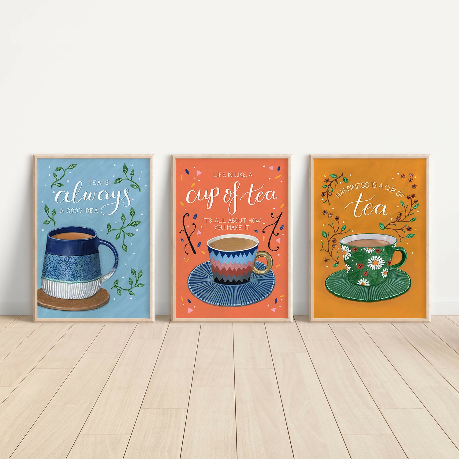 Tea Cup Yellow Art Print A4