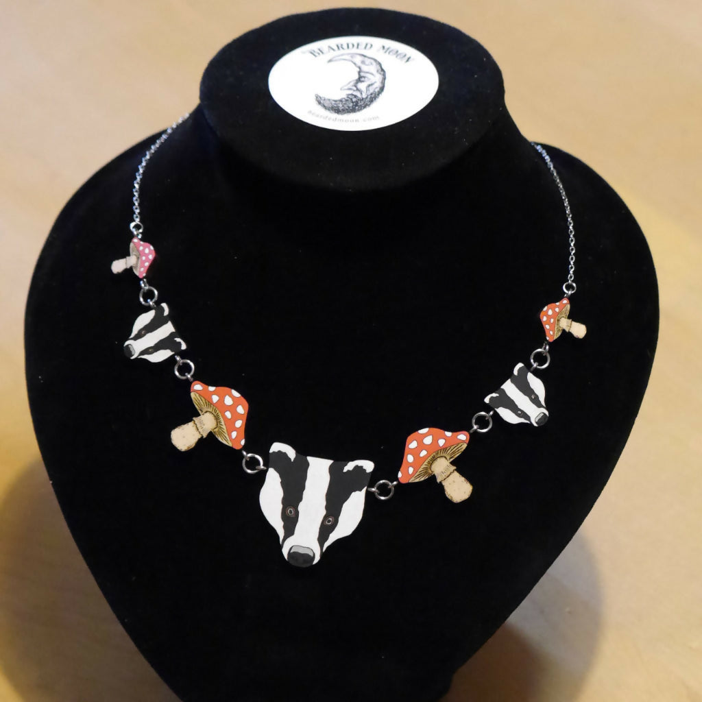 Badgers and Toadstools Necklace