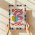 Book Worm Nursery Kids Art Print