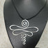 Silver Dragonfly Spiral Pendant Black Cord Necklace