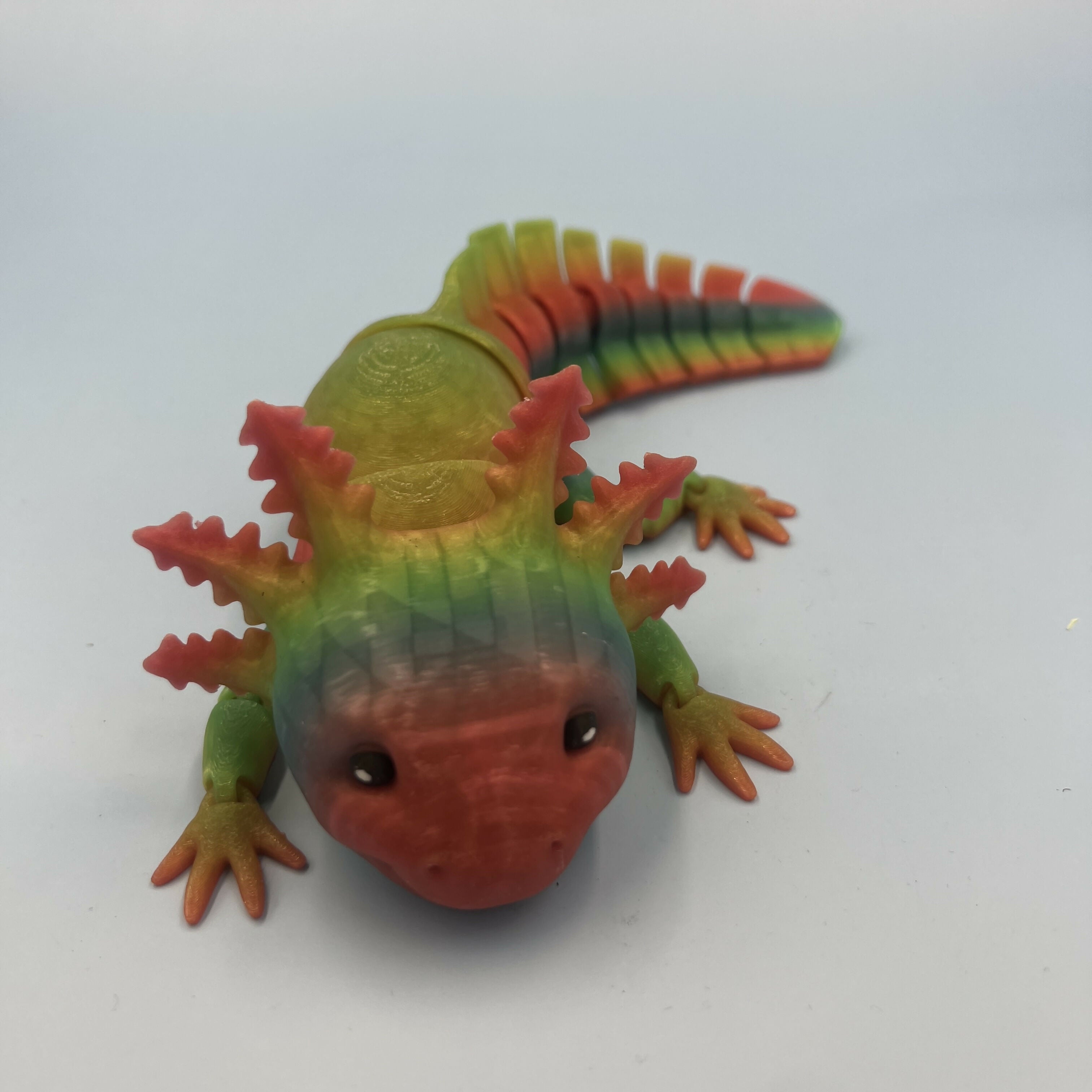 3D Printed LARGE: Articulated Sensory Fidget Animals friends Axolotl (Glow in the Dark) 25cm