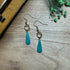 Lovely Gold Plated Teal Enamel Raindrop Earrings