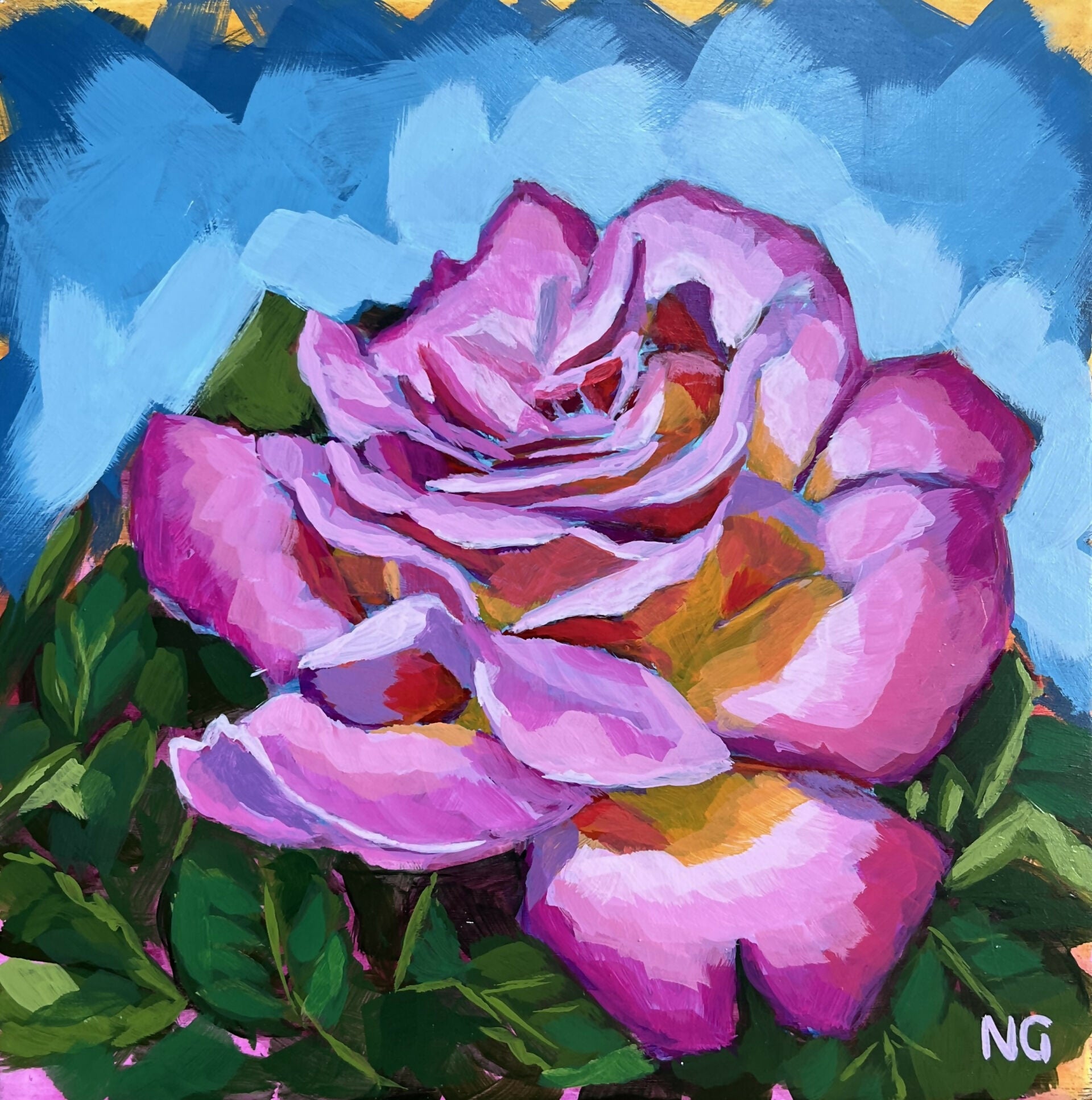 Pink Rose - Original Acrylic Painting