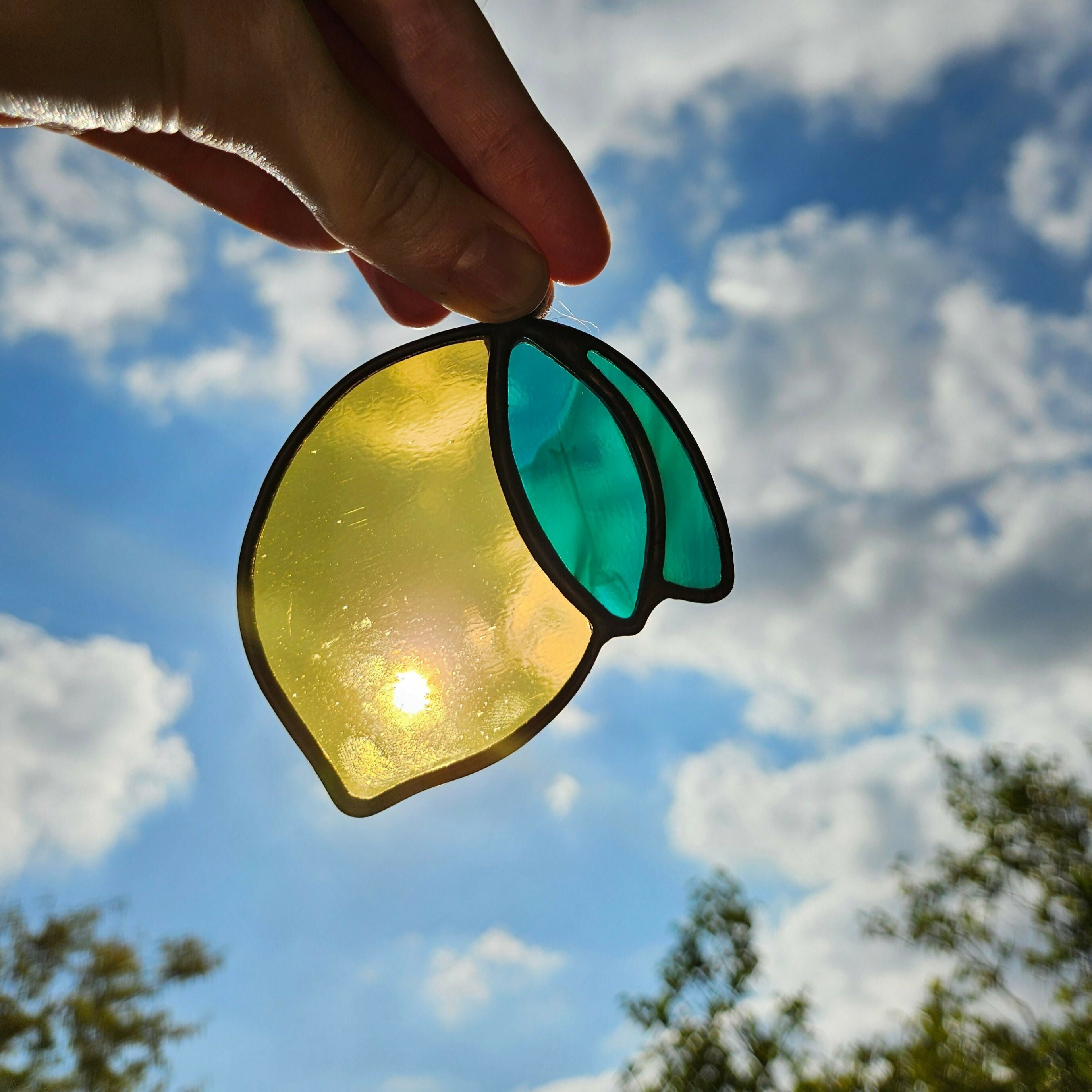 Lemon Stained Glass Suncatcher
