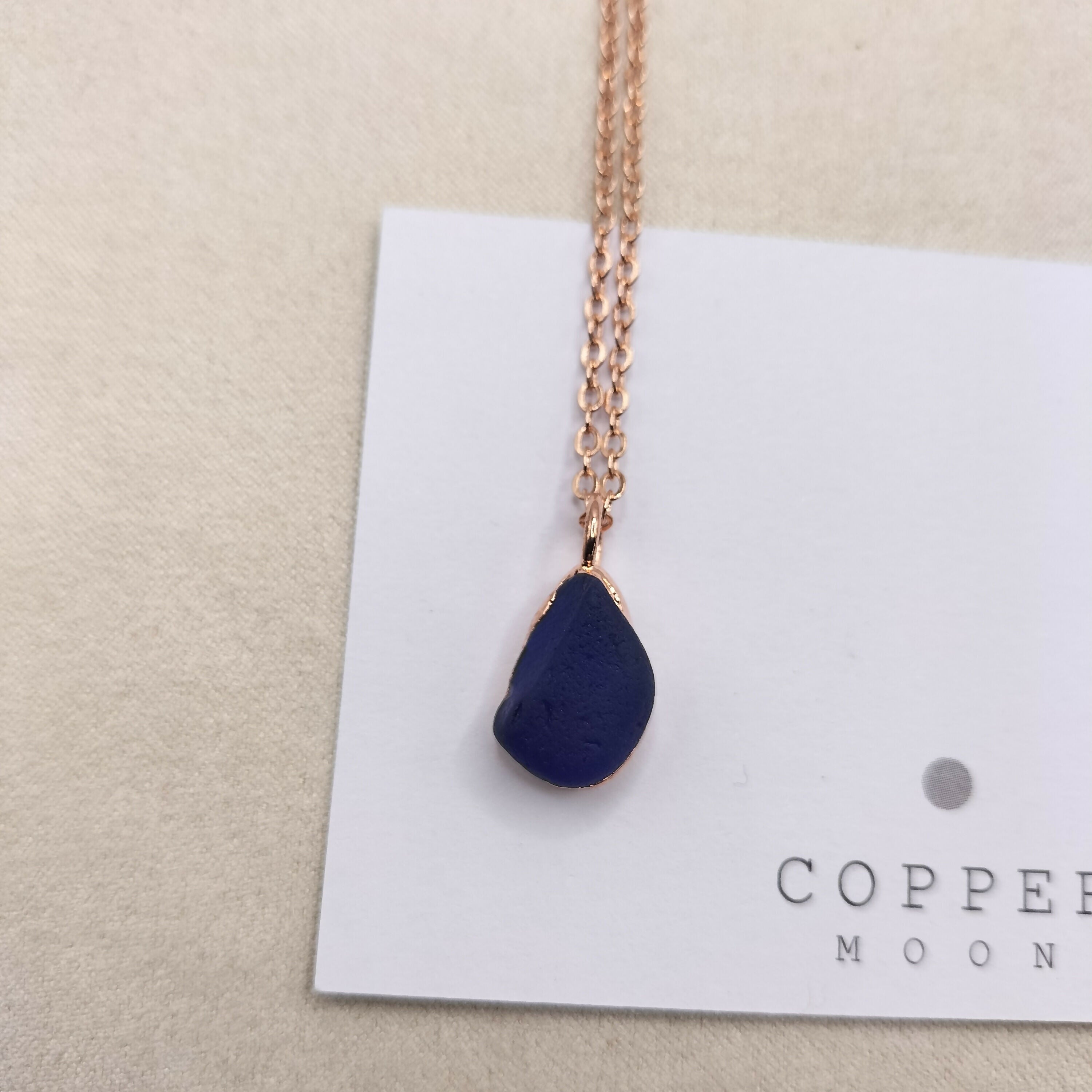 Seaglass Blue Drop Necklace
