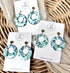 Aqua Collection - Round Polymer Clay Earrings