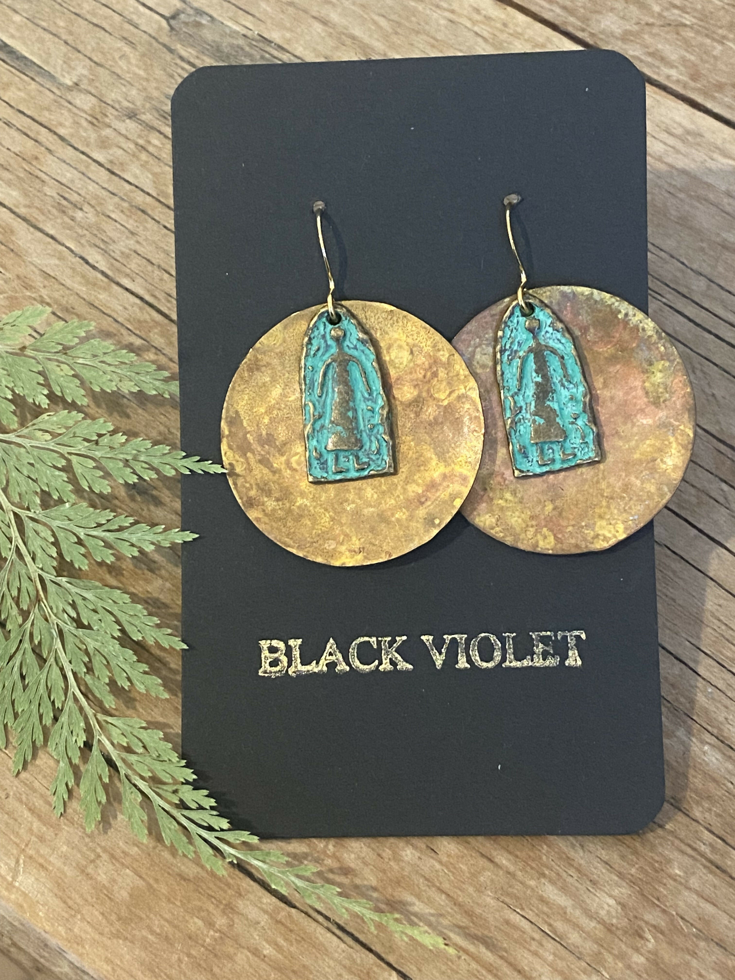 Ancient Talisman Brass Earrings