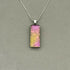 Pink & Yellow Dichroic Glass Necklace and Earrings Set - Sterling Silver, Handmade by Jade Tapson Glass
