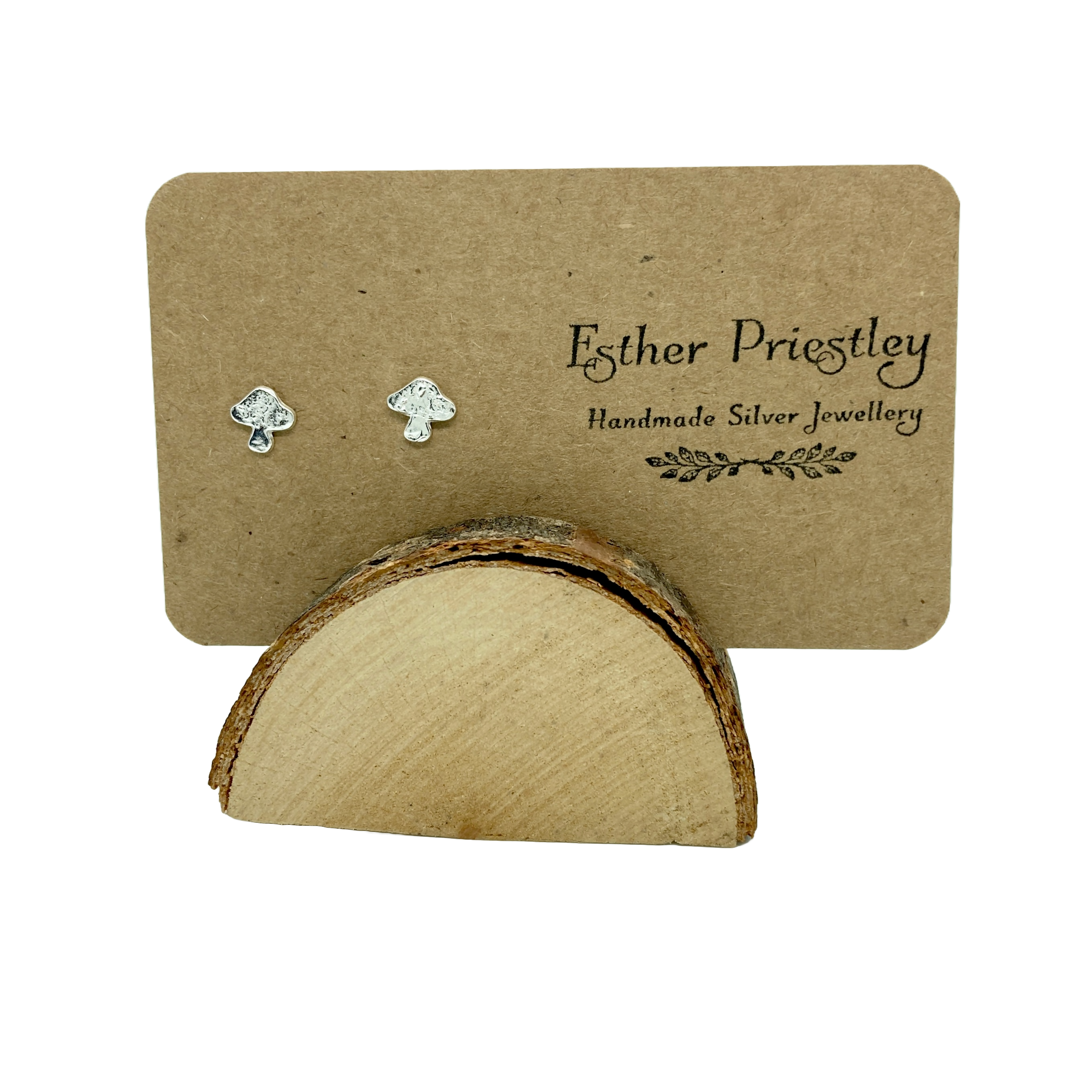 Tiny Silver Toadstool Earrings