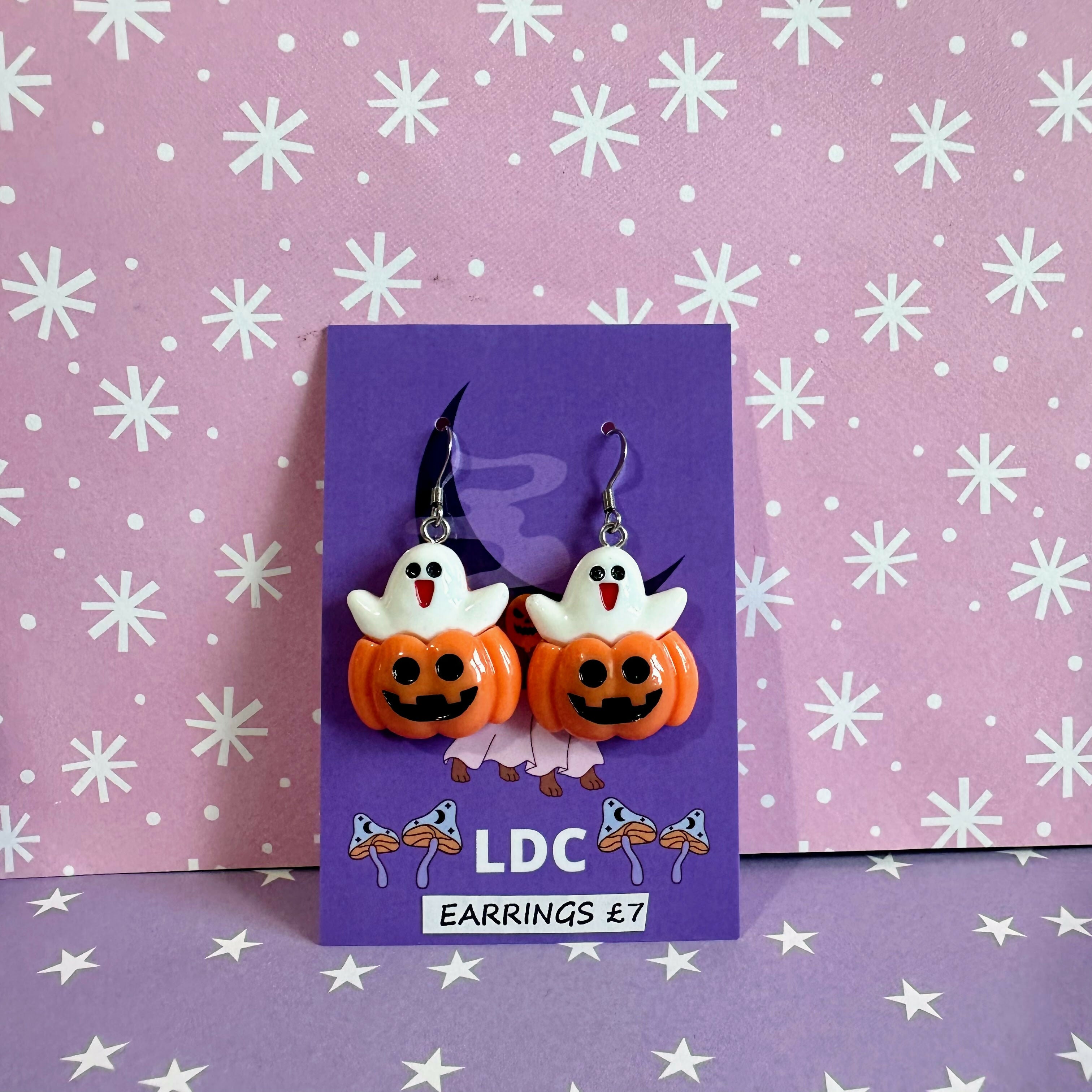 Ghost Pumpkin Earrings