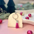 Snowglobe Kitty Wooden Keyring