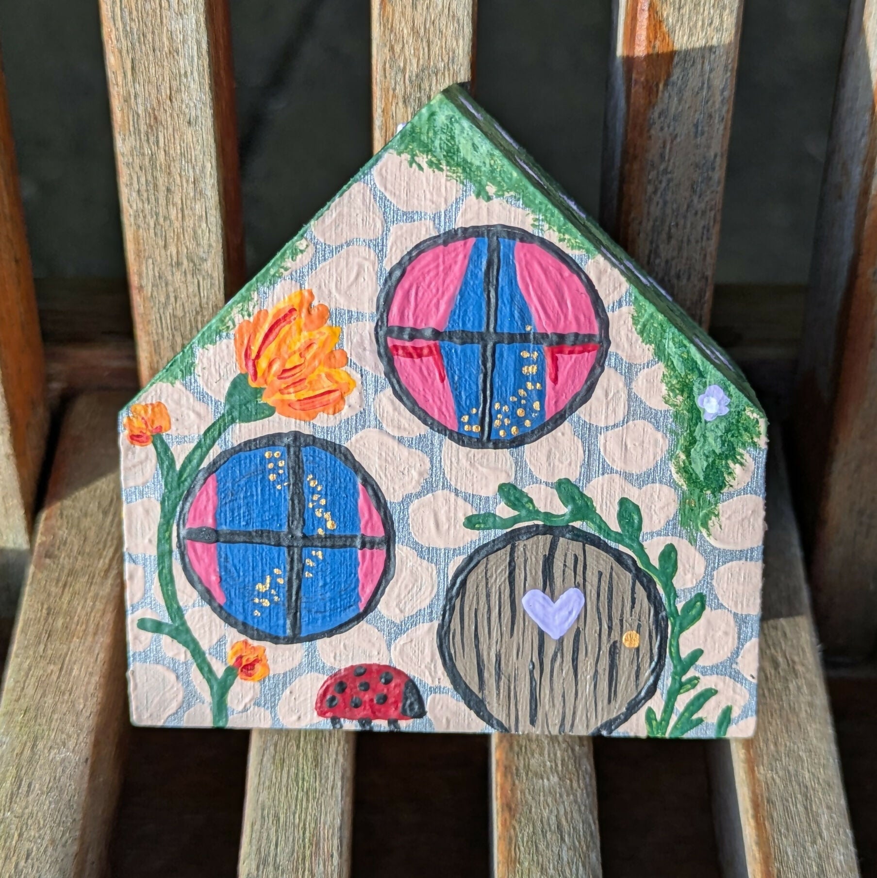 Painted Wooden House - Fairy Cottage