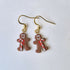 Gingerbread Man With Candy Cane Earrings