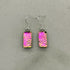Pink Flower Dichroic Glass Necklace and Earrings Set - Sterling Silver, Handmade by Jade Tapson Glass.
