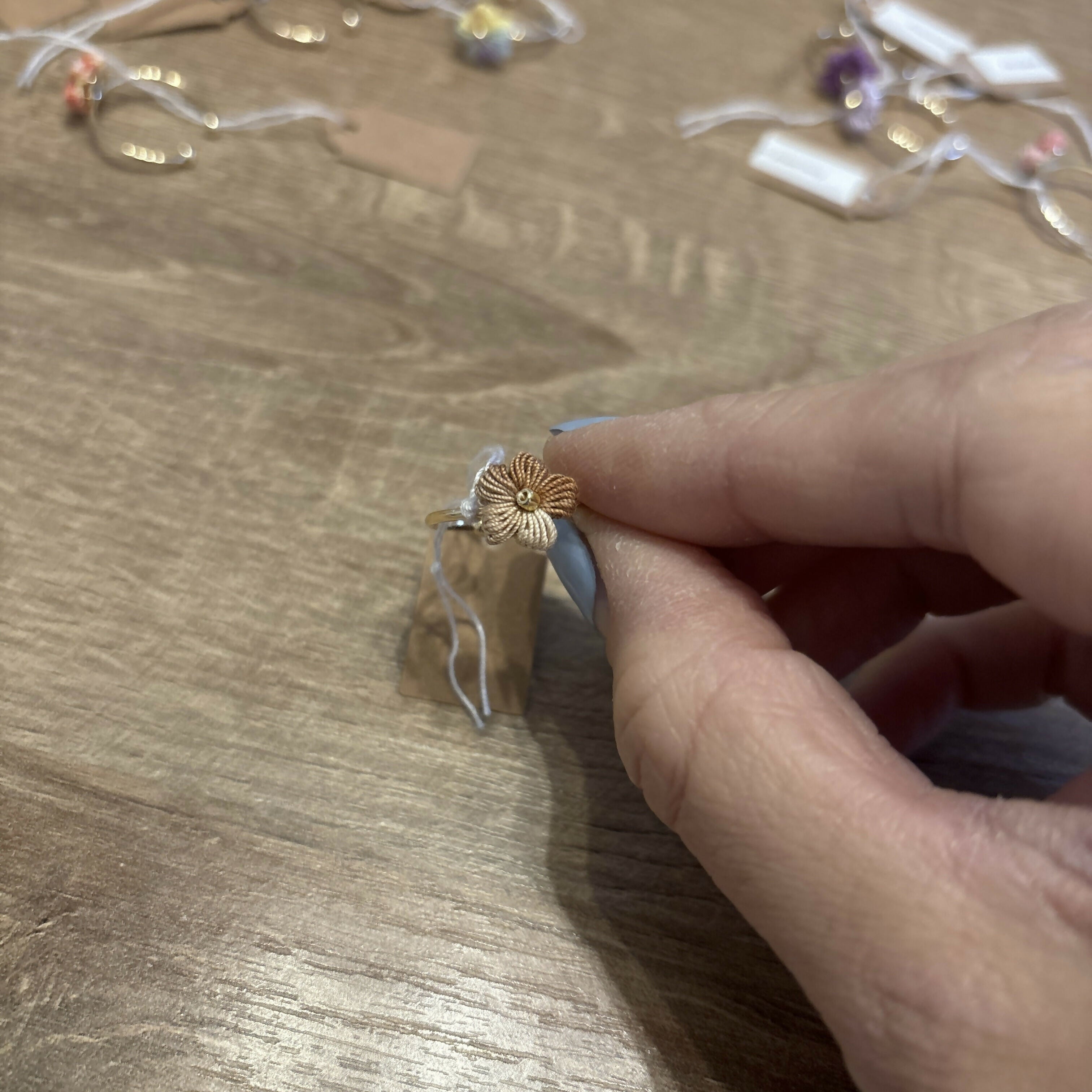 Micro Crochet Flower Rings