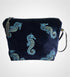 Midnight Blue Seahorses Makeup Bag