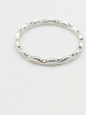 Sterling silver wave rings - Handmade