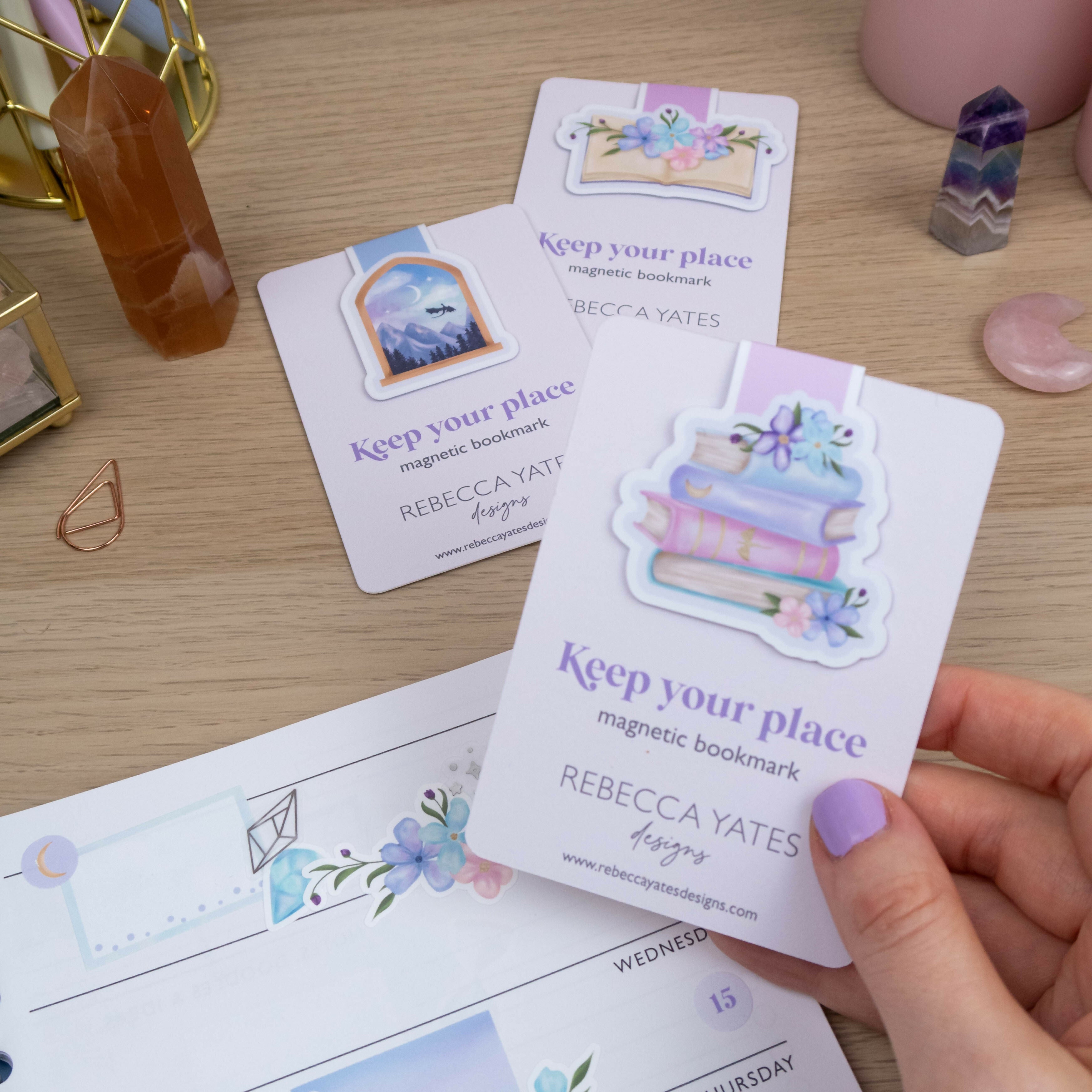 Fantasy Book Stack - Magnetic Bookmark