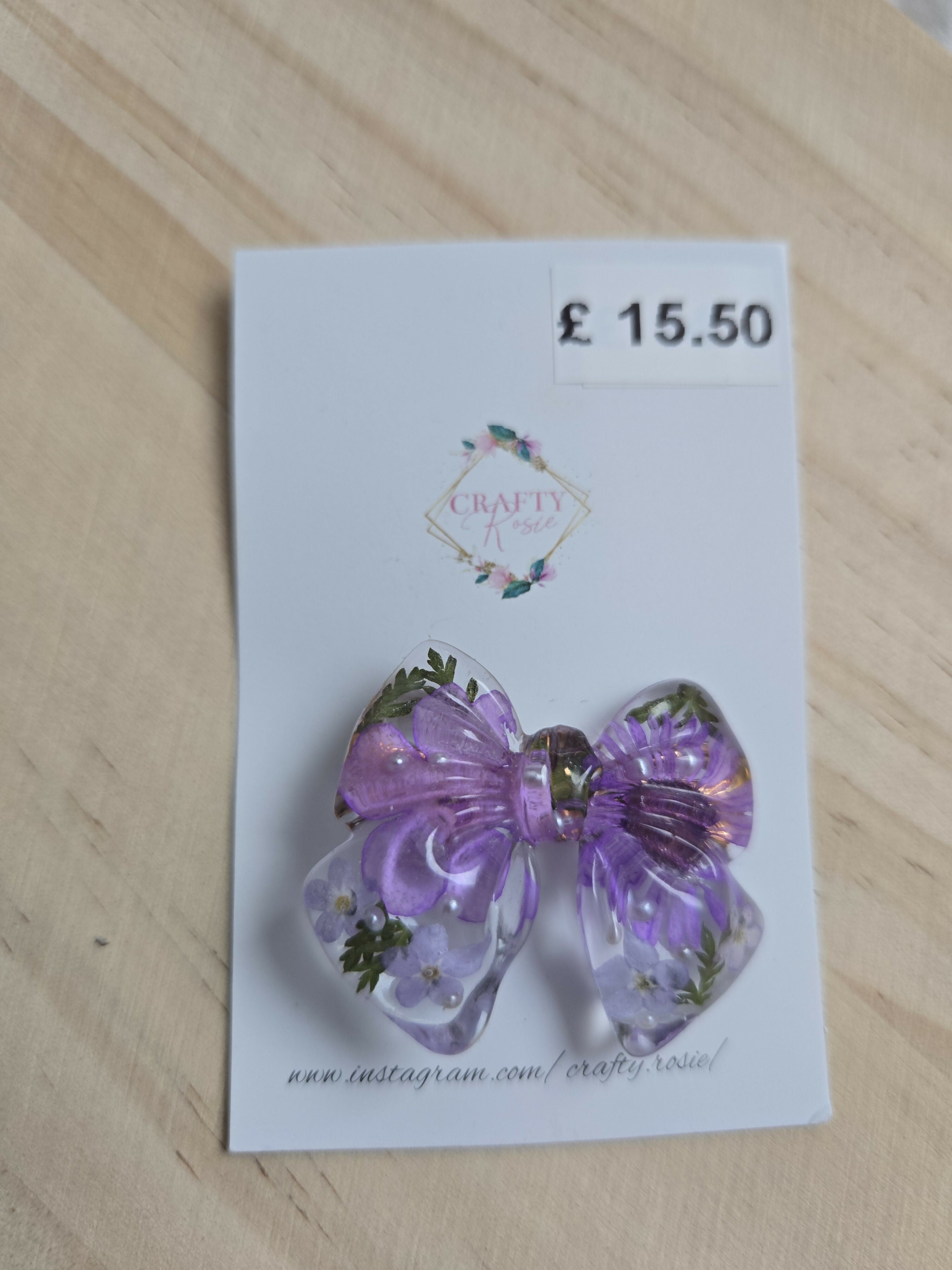 Stainless Steel Real Flowers Hair Clip