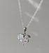 Cubic Zirconia Heart Charm Necklace on a Silver Plated Chain