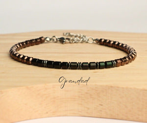 Gemstone morse code bracelets