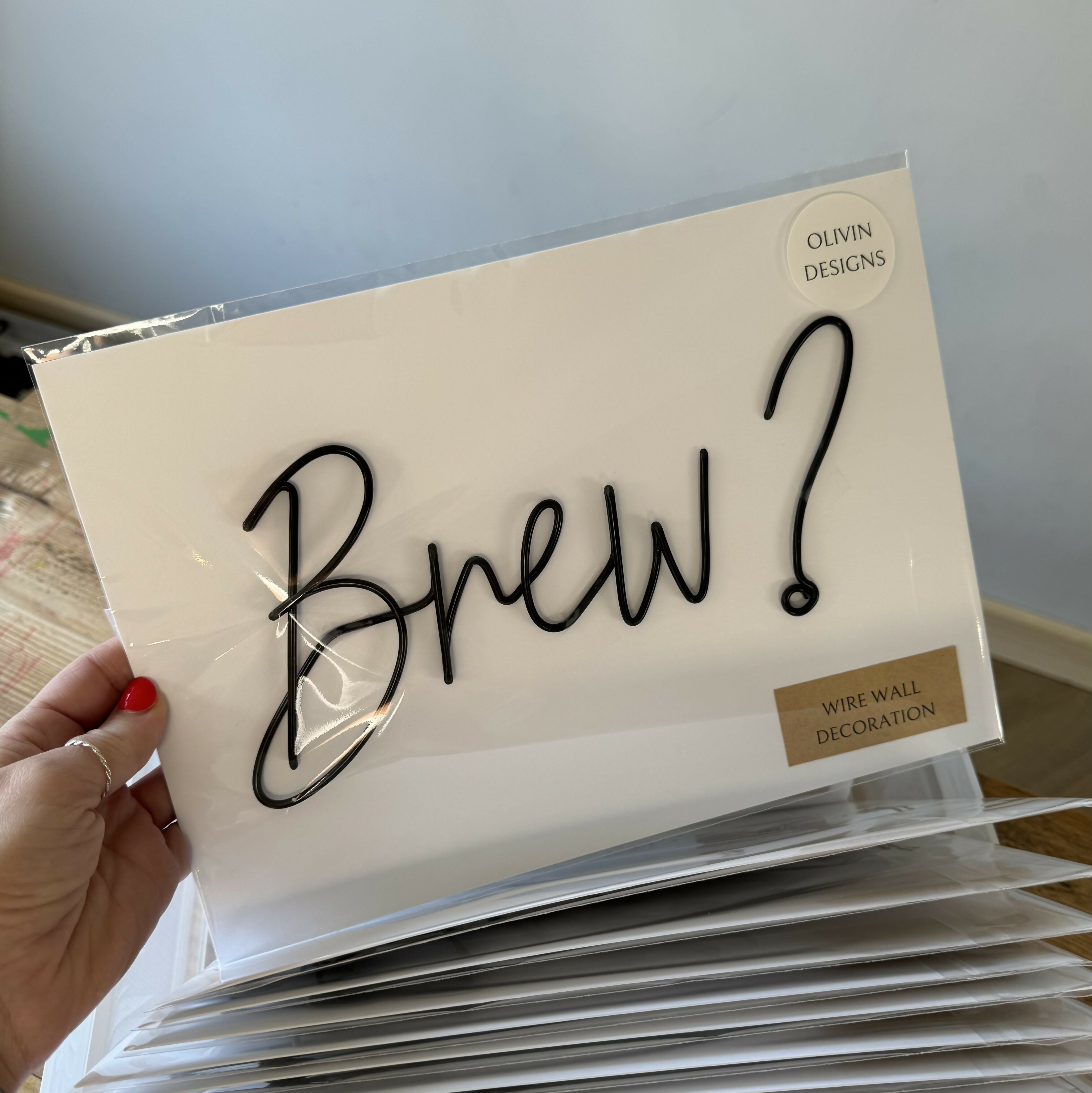 Brew? Wire Wall Sign
