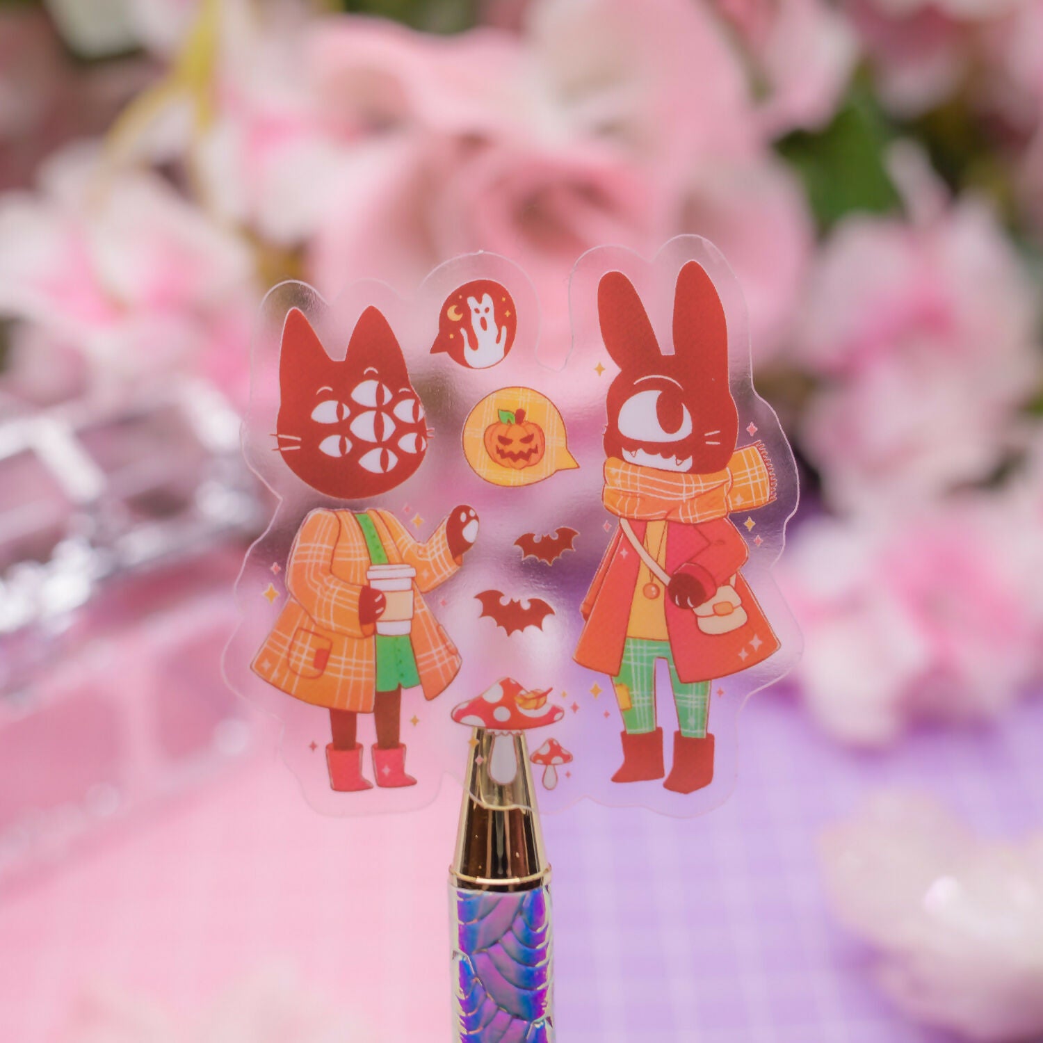 Transparent Sticker - Spooky Halloween Friends