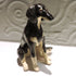 Ceramic Saluki dog sculpture, Black and sand